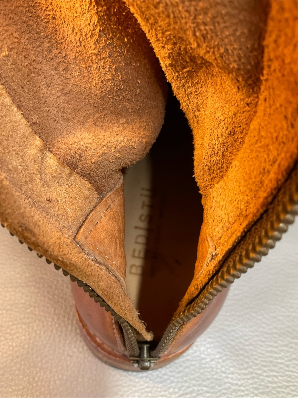 BED|STU Cognac Brown Leather Lace-Up Studded Ankle Boots - Picture 9 of 11